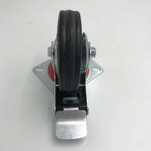 Universal wheel single brake industrial caster movable wheel screw low center of gravity furniture caster wheel