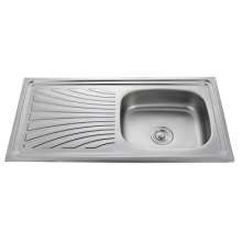 Stainless steel sink . Engineering sink. Foreign trade sink 10050 single basin double plate Southeast Asia stainless steel sink. Wash basin 0.40.60.70.8 thick