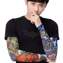 Tattoo Sleeve Flower Arm Tattoo Male Seamless Female Summer Sunscreen Glove Sleeve Sewed Ice Silk