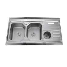Multi-function kitchen sink 12060 double basin with trash can. Kitchen sink. Sink manufacturer. sink