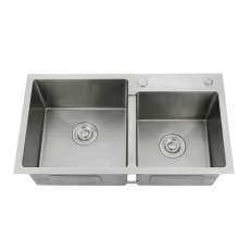 不锈钢水槽 双槽厨房水槽 工程 南美 东南亚水槽 物美价廉手工盆7843S