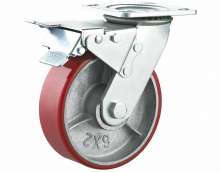 Casters Heavy-duty flat-side iron PU universal wheel brakes Heavy-duty industrial feet Wheels Active casters brake Wheels Load-bearing 200-400GK