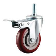 Medium-sized screw universal wheel flat brake Industrial caster Polyurethane Universal moving wheel Jujube foot Wheel Load bearing 75KG-150KG