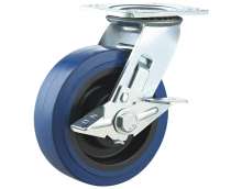 3寸4寸5寸中型弹力橡胶万向轮边刹车 平底活动轮 静音脚轮 橡胶万向轮 橡胶脚轮 脚轮