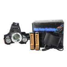 Solomon LED three-headed glare long-range hunting headlights. illumination. Campfire . 10WT6 dual light source high power charging headlight 3033