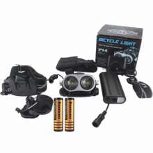 Solomon double-headed T6 stepless zoom headlights. illumination. light. USB interface charging glare bicycle light 3037