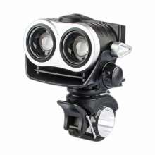 Solomon double-headed T6 stepless zoom headlights. illumination. light. USB interface charging glare bicycle light 3037