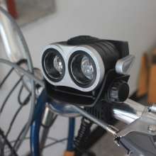 Solomon double-headed T6 stepless zoom headlights. illumination. light. USB interface charging glare bicycle light 3037