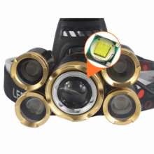 Solomon's new LED five-head rotating zoom headlights. Lighting. light  . headlamp. Aircraft head charging strong head light 3048