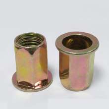 Flat head full hexagon, color zinc, rivet nut