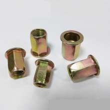 Flat head full hexagon, color zinc, rivet nut