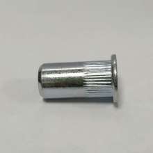 Flat vertical stripes, knurled white blind holes, closed end rivet nuts, screws