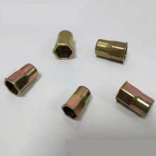 Small countersunk half hexagonal color zinc rivet nut, screw