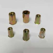 Small countersunk half hexagonal color zinc rivet nut, screw