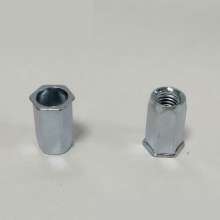 Small countersunk head full hex rivet nut, screw