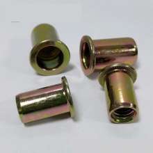 Flat head cylinder, light body color zinc, rivet nut, screw