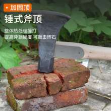 Forged long handle axe, outdoor camping tools, mountain felling axe, household chopping wood axe, woodworking axe, wooden handle hammer axe