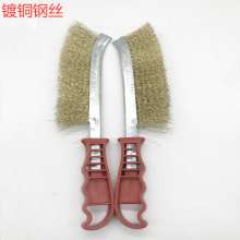 Wire brush knife brush copper wire brush rust cleaning crevice plastic handle wooden handle iron brush