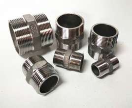Stainless steel 201 pipe fittings. Outer wire. 201 Bluetooth. Inline. External thread to wire. Outer teeth short hex complete specifications. 2 points - 4 inches inline
