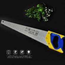 Two-color handle hand saw. Hand saw with plastic handle. Hand saw. Saw. Woodworking saw. Log saw. Fruit tree saw 400