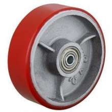Casters Heavy Duty 4 Inch 5 Inch 6 Inch 8 Inch Iron Polyurethane PU Red Wheel Single Wheel