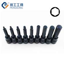 Hexagon socket 1/2 series long screwdriver sleeve head 12.5mm pressure batch fly fly repair tools