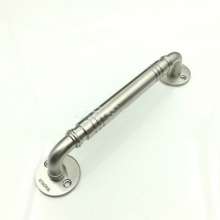 Stainless steel handle . Handle . Brushed solid double curved handle Door door handle furniture hardware accessories . Door handle YFL-LS
