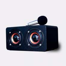 Blue Lang T1 private model wood retro wireless Bluetooth speaker. Sound. Speaker. K song subwoofer multi-function portable mini stereo  