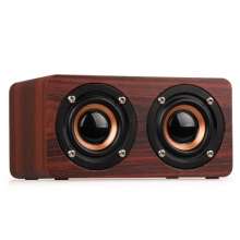 Blue Lang W5 explosion models wooden retro wireless Bluetooth audio. Speaker. horn. Multifunctional portable card solid wood computer speaker gift