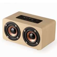 Blue Lang W5 explosion models wooden retro wireless Bluetooth audio. Speaker. horn. Multifunctional portable card solid wood computer speaker gift