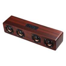 Blue Lang W8 new retro wooden wireless Bluetooth speaker. Speaker. Multi-function subwoofer. Card computer audio gift