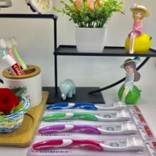 Factory direct genuine three smile company Ya Xue 5008 colorful green leaves full touch deep clean soft silk brush hair soft toothbrush