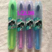 Kiss Jie 818 bamboo charcoal spiral wire two in one double effect stains travel wear soft hair toothbrush