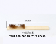 Wire brush with wooden handle knife brush wire brush manual descaling wire brush mini brush copper wire