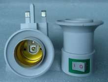 British standard 13A moving lamp head with switch round foot wall-mounted mobile lamp holder E27 screw head lamp night light lamp tilting lamp holder screw lamp cup moving lamp cup English lamp holder