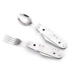 Stainless steel cutlery fork and spoon. Knife. Fork. Spoon. Folding knife spoon. Detachable fork spoon set 6 open multi-purpose tableware cutlery. SY-F1011