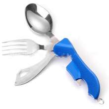 Stainless steel cutlery fork and spoon. Knife spoon . Tools .Outdoor SY-FT002 Multi-function cutlery spoon. Outdoor folding cutlery set portable fork and spoon combination