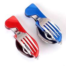 Stainless steel cutlery fork and spoon. Knife spoon . Tools .Outdoor SY-FT002 Multi-function cutlery spoon. Outdoor folding cutlery set portable fork and spoon combination