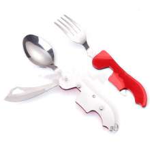 Stainless steel cutlery fork and spoon. Knife spoon . Tools .Outdoor SY-FT002 Multi-function cutlery spoon. Outdoor folding cutlery set portable fork and spoon combination