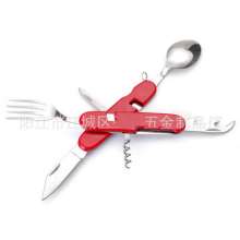 Camping multi-purpose folding knife and fork combination tableware. Tableware. Tableware set SY-FT012 Camping fruit knife multi-opening knife