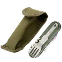 Portable tableware outdoor tableware. Tableware. Fork. Knife. Camping folding knife and fork combination tableware. Multi-function folding tableware three-piece