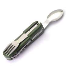 Portable tableware outdoor tableware. Tableware. Fork. Knife. Camping folding knife and fork combination tableware. Multi-function folding tableware three-piece