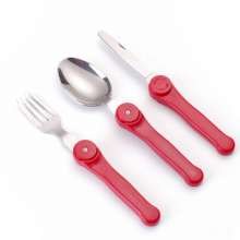 Folding fork and spoon combination. Fork. Knife. Plastic three-open steak knife. Disassembly tableware camping tableware