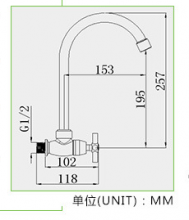 New Products Abs Plating Plastic Single Bowl Kitchen Basin Faucet Ceramic Chip Faucet KF-4001