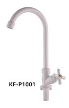 New listing Kitchen 360° rotating vertical faucet Porcelain white ABS plastic single cold sink faucet