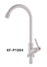 New listing Kitchen 360° rotating vertical faucet Porcelain white ABS plastic single cold sink faucet