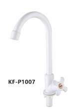 New listing Kitchen 360° rotating vertical faucet Porcelain white ABS plastic single cold sink faucet