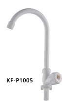 New listing Kitchen 360° rotating vertical faucet Porcelain white ABS plastic single cold sink faucet