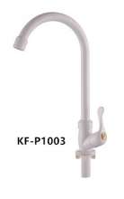 New listing Kitchen 360° rotating vertical faucet Porcelain white ABS plastic single cold sink faucet