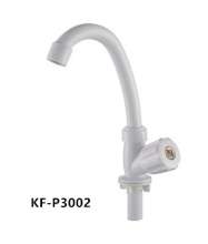 Factory direct ABS plastic kitchen faucet vertical 240mm porcelain white single cold sink faucet wholesale